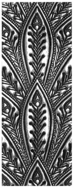 Peacock Party example in silver clay.