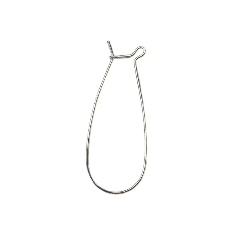 Kidney Shaped Hook Earrings - Sterling Silver - 17 x 3mm 102-K-0998