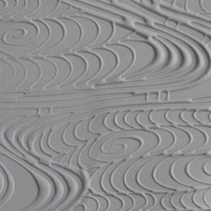 Texture Tile - A River Runs Through Embossed, what it looks like with metal clay, - 103-TTL-1013