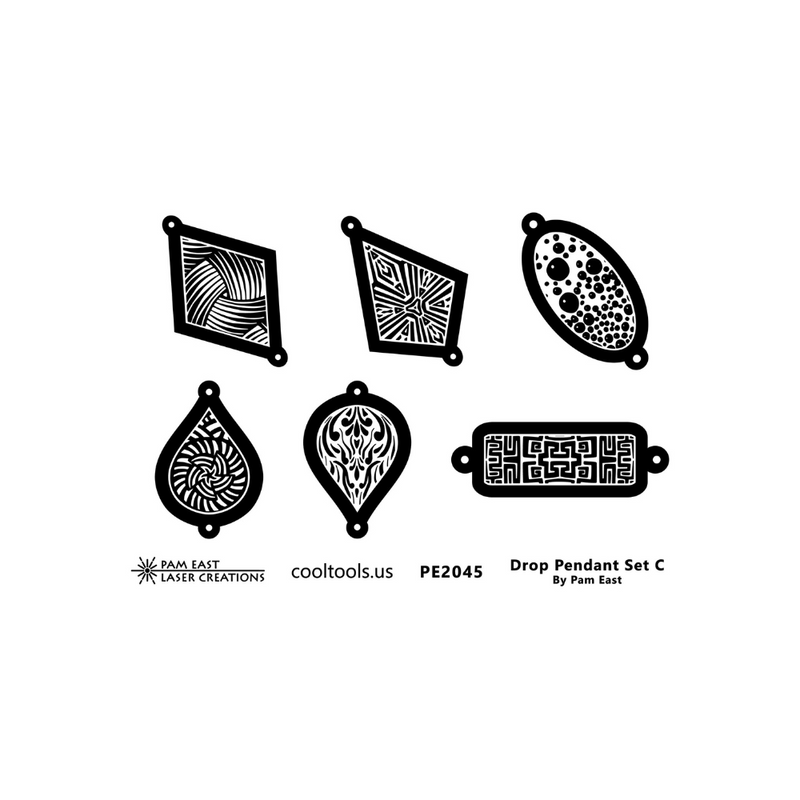 Pam East Template & Texture Mat Set - Drop Pendant Set C - 264-PE2045