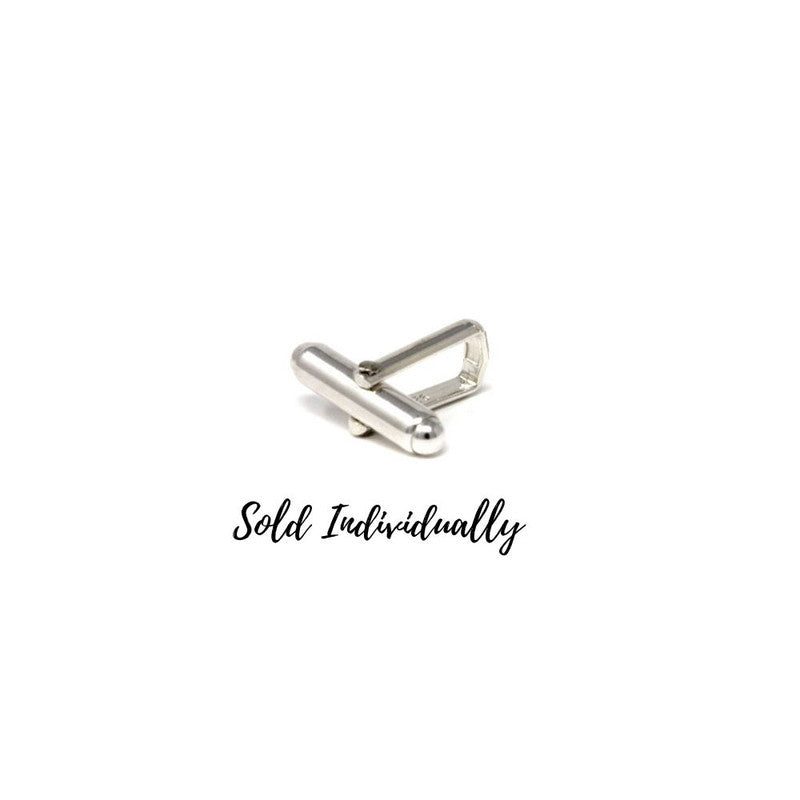 Cufflink in Sterling Silver - U Arm on a round bar