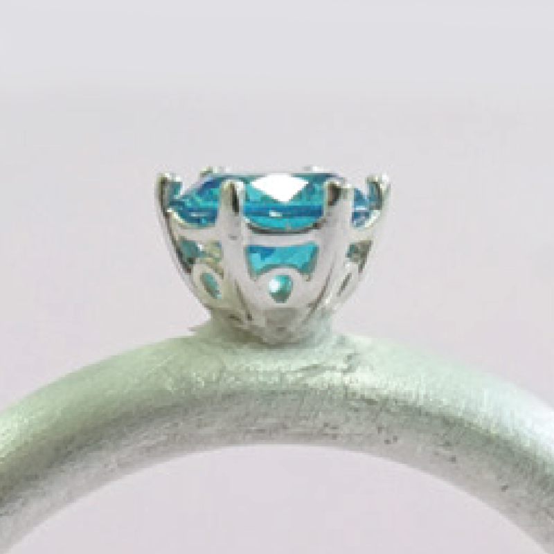 Crown embeddable prong bezel ring example.