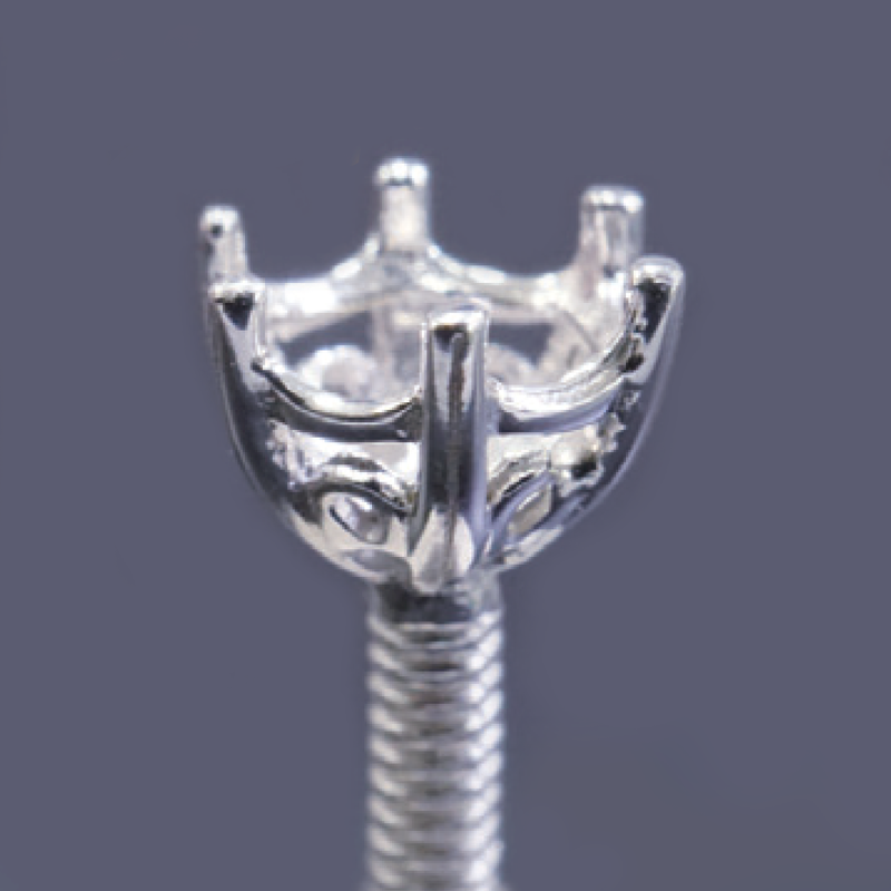 Sterling Silver Crown Embeddable 6-Prong Bezel - 3mm