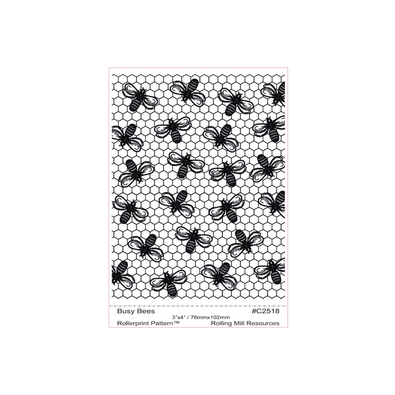 RMR Laser Texture Paper -Busy Bees - 76 x 102mm
