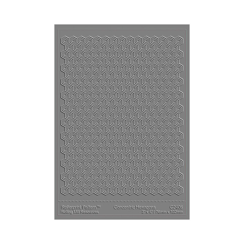 RMR Laser Texture Paper - Concentric Hexagons - 76 x 102mm Inverted