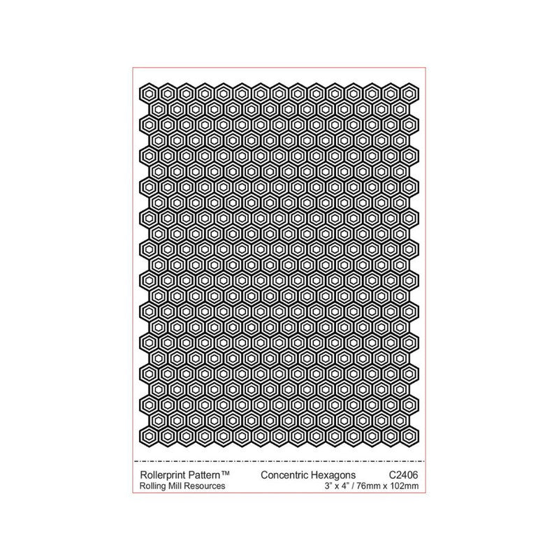 RMR Laser Texture Paper - Concentric Hexagons - 76 x 102mm