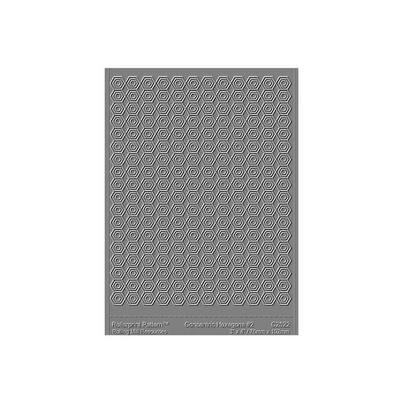 RMR Laser Texture Paper - Concentric Hexagons #2 - 76 x 102mm