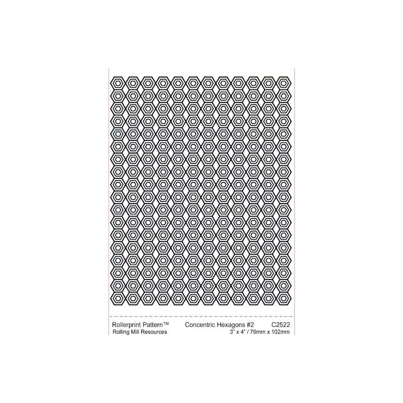 RMR Laser Texture Paper - Concentric Hexagons #2 - 76 x 102mm