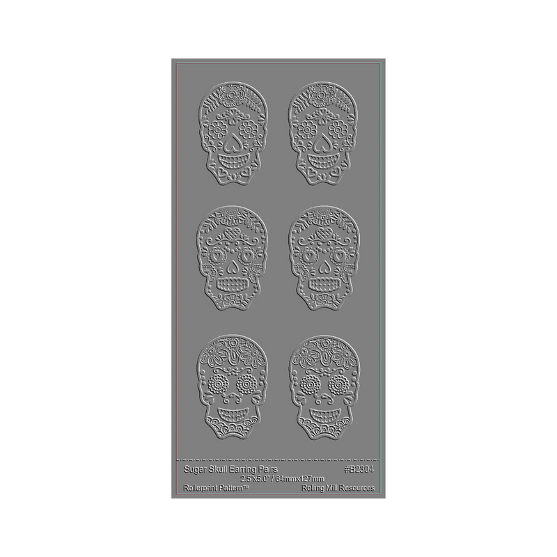 RMR Laser Texture Paper - Sugar Skull Earring Pairs - 64 x 127mm  - 137-B2304