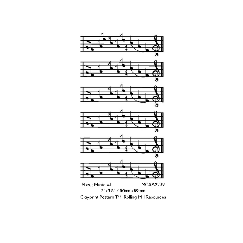 RMR Laser Texture Papers -Sheet Music- 50x89mm- 137-A2259