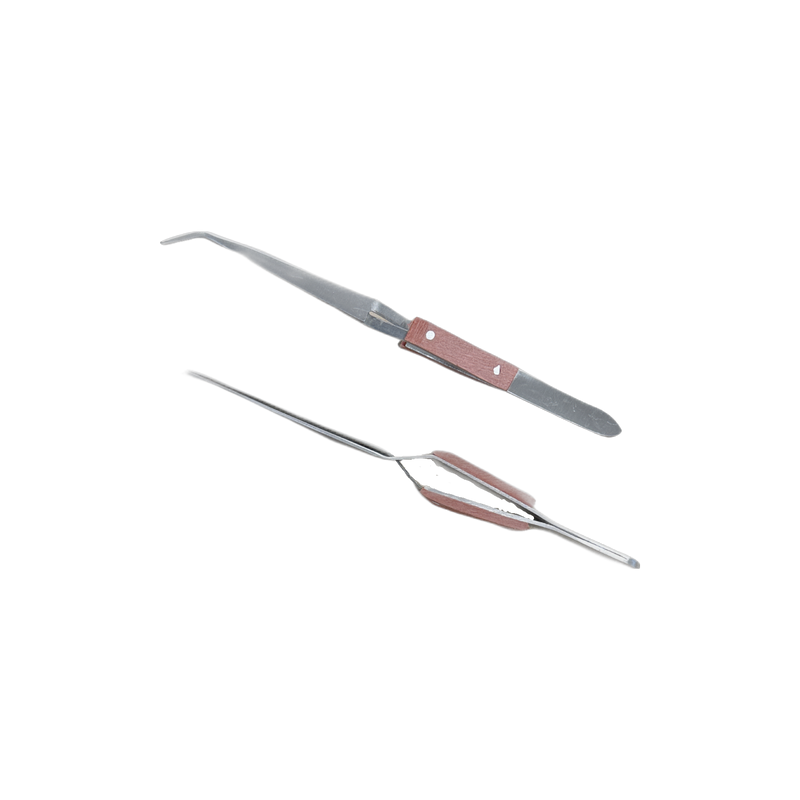 Reverse Action Tweezers - Set of 2 Curved and Straight Tip. Ideal for soldering