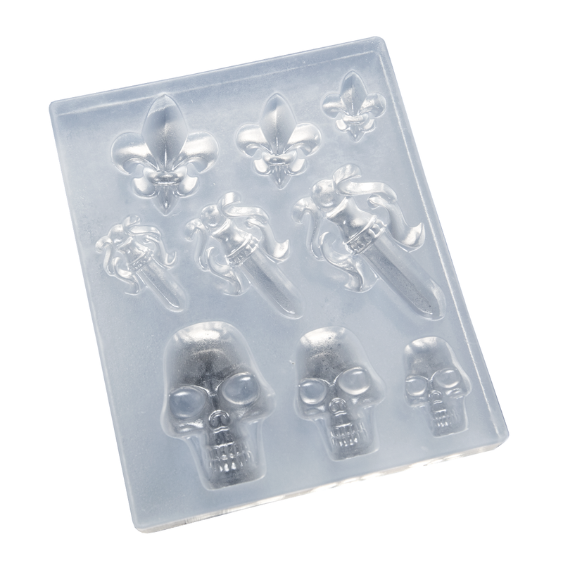 Silicone Mould - Skulls, Daggers and Lilies
