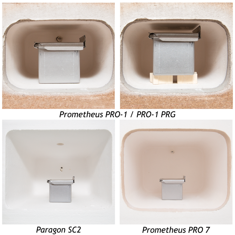 How the Small Firing Pan fits inside each kiln.