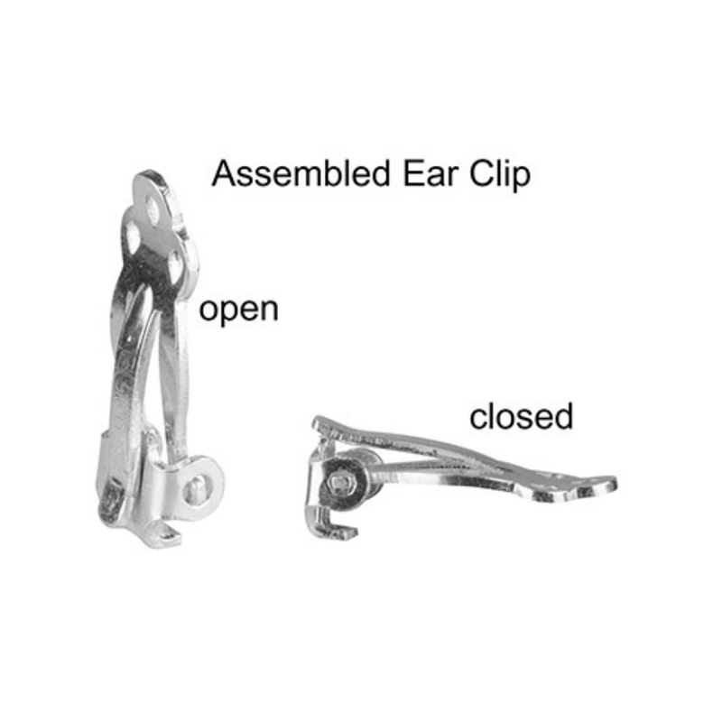 Sterling Silver Ear Clip Flat Stamped Medium Unassembled