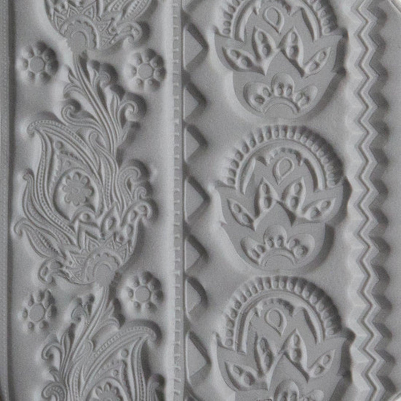 Texture Tile - Dancing Print - how it will look with metal clay! 103-TTL-1022