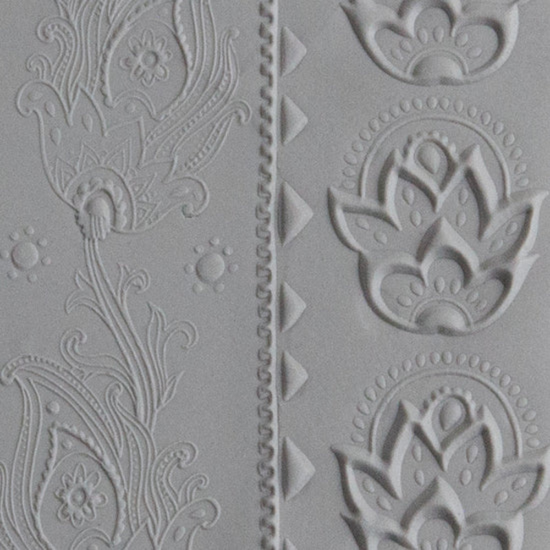 Texture Tile - Dancing Print Embossed - how it will look with Metal Clay!
