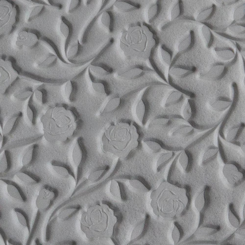 Texture Tile - Roses & Vines, how it will look with metal clay - 103-TTL-1016