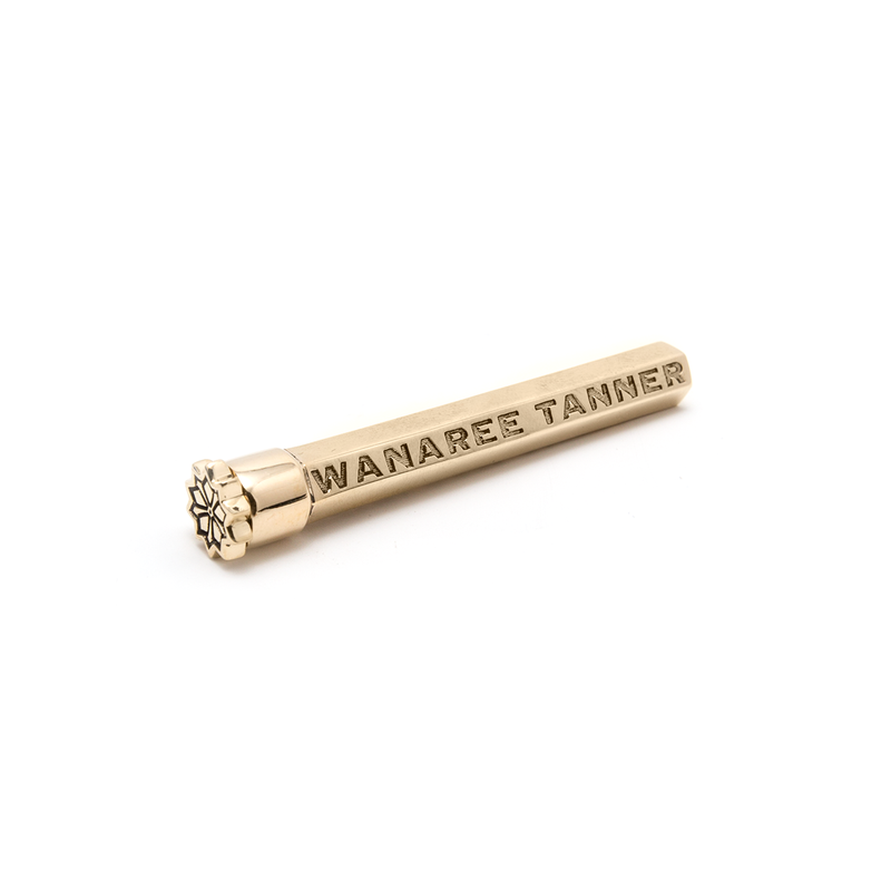 Wanaree Tanner Bronze Die Cut Tool Handle with magnetic tool head (sold separately).