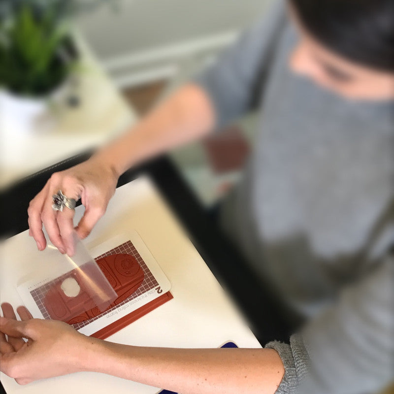 Wanaree working with silver clay and the Clay Rolling Folder