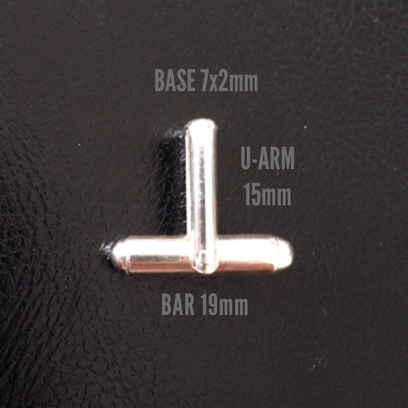 Cufflink in Sterling Silver - U Arm on a round bar
