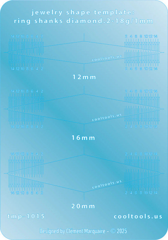 TMP-1015 diamond ring band template cool tools
